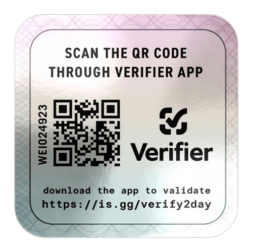Verified authentic product screen